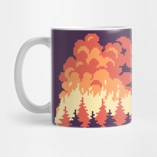 Chernobyl Forest Wildfire Retro Style Mug